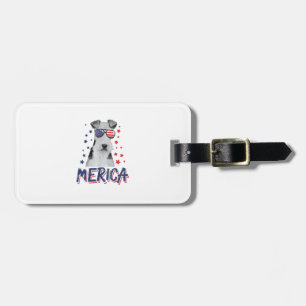Merica Wire Fox Terrier Dog 4th Of July USA Gift Luggage Tag