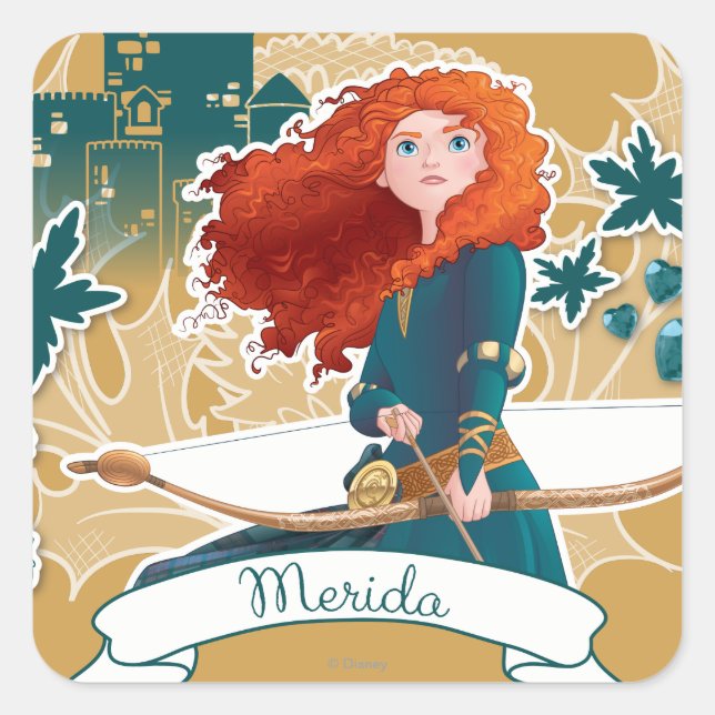 Merida - Brave Princess Square Sticker (Front)