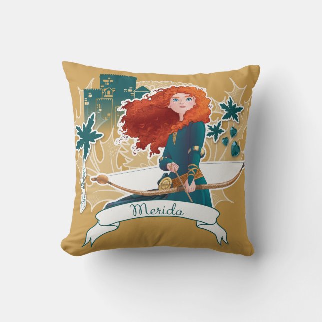 Merida - Brave Princess Throw Pillow (Front)