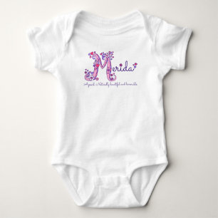 Merida girls M name meaning monogram tee