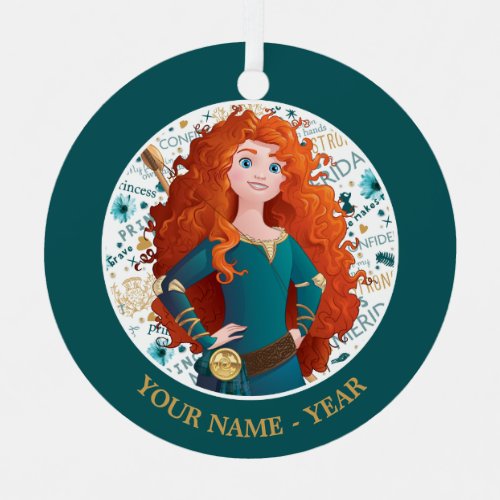 Merida  Hands On Hips Add Your Name Metal Ornament