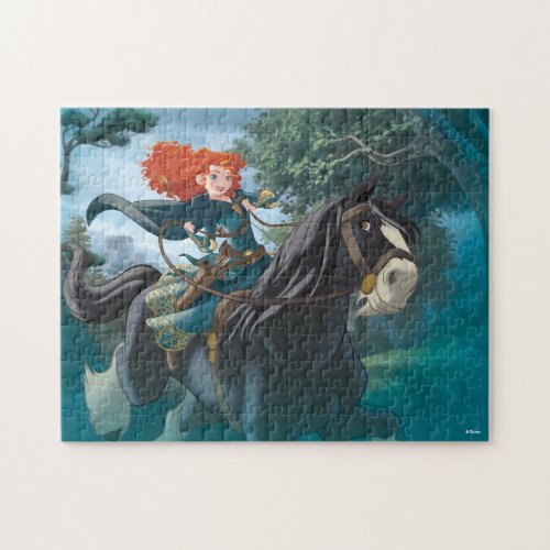 Merida Riding Her Horse Through Woods Jigsaw Puzzle