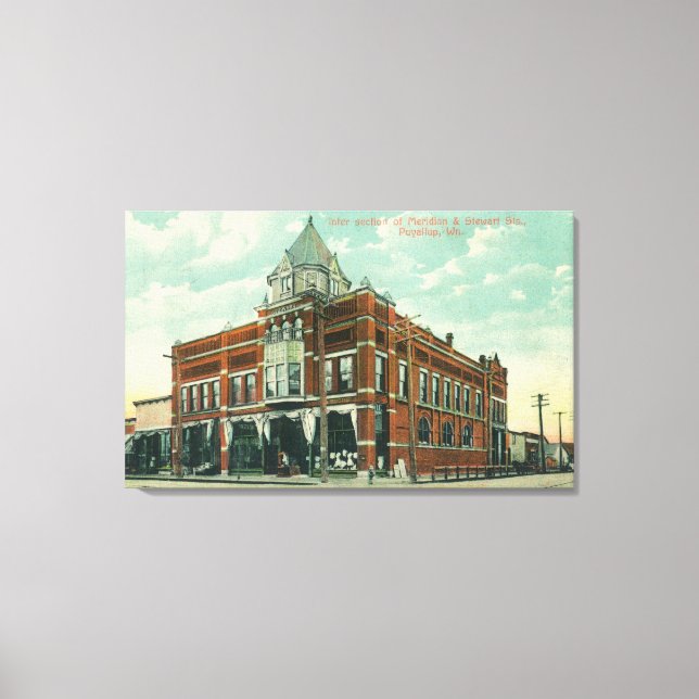 Meridian and Stewart Street Intersection View Canvas Print (Front)