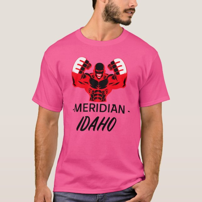 MERIDIAN IDAHO MMA FIGHTER Oversized T-Shirt (Front)