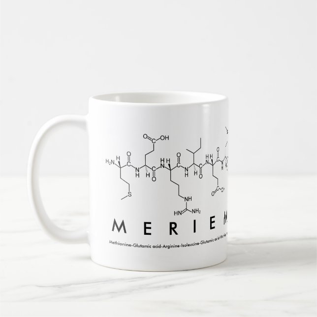 Meriem peptide name mug (Left)