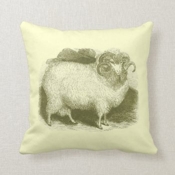 Merino Sheep 1837 Throw Pillow by lostlit at Zazzle