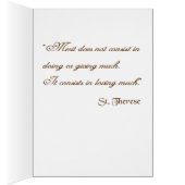 Merit does not consist in doing or giving much.  I (Inside (Right))