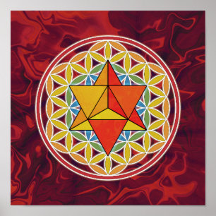 Merkaba and Flower of Life Poster