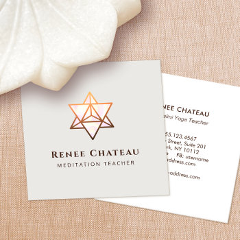 Merkaba Sacred Geometry Symbol Square Business Card by sm_business_cards at Zazzle