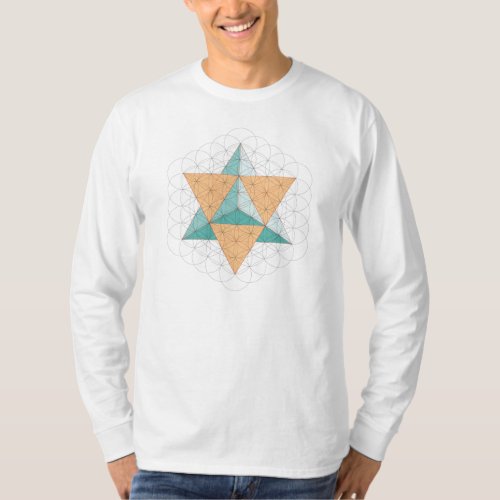 Merkaba Star Tetrahedron on Flower of Life T_Shirt