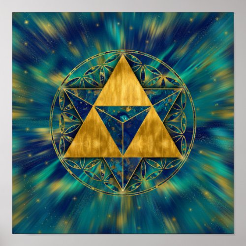 Merkabah in Flower of life Poster