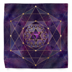 Merkabah in flower of life - Sacred Geometry Bandana