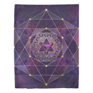 Merkabah in flower of life - Sacred Geometry Duvet Cover
