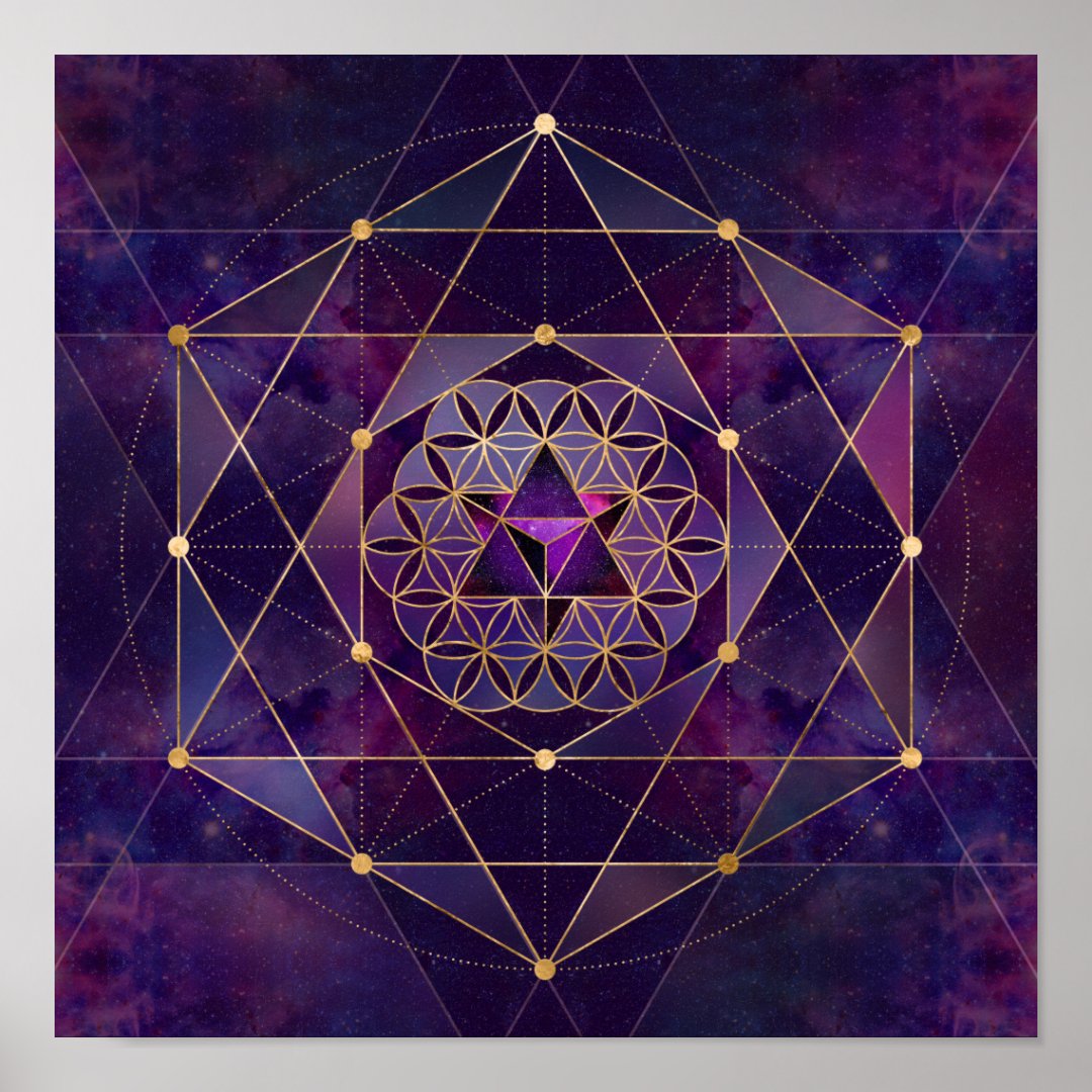 Merkabah in flower of life - Sacred Geometry Poster | Zazzle