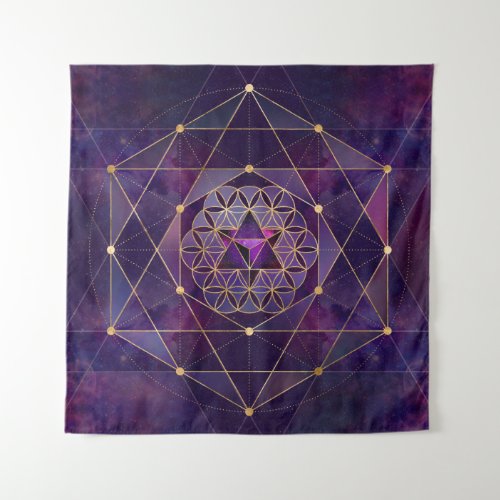 Merkabah in flower of life _ Sacred Geometry Tapestry