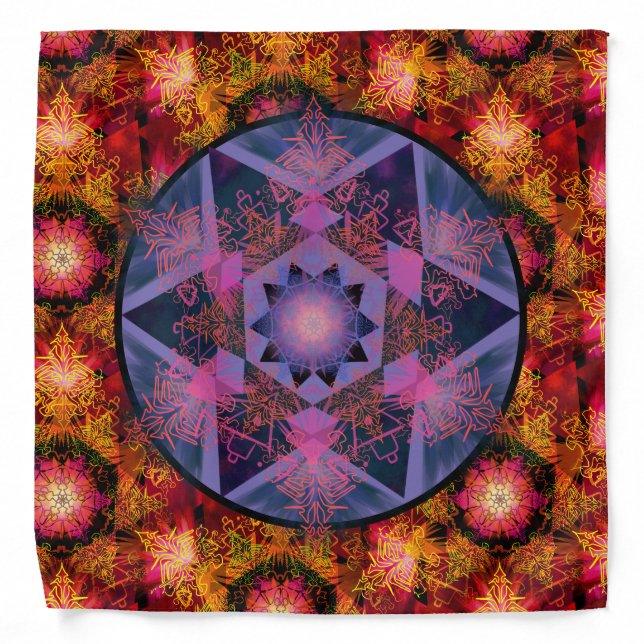 Merkabah Mandala Pattern Bandana (Front)
