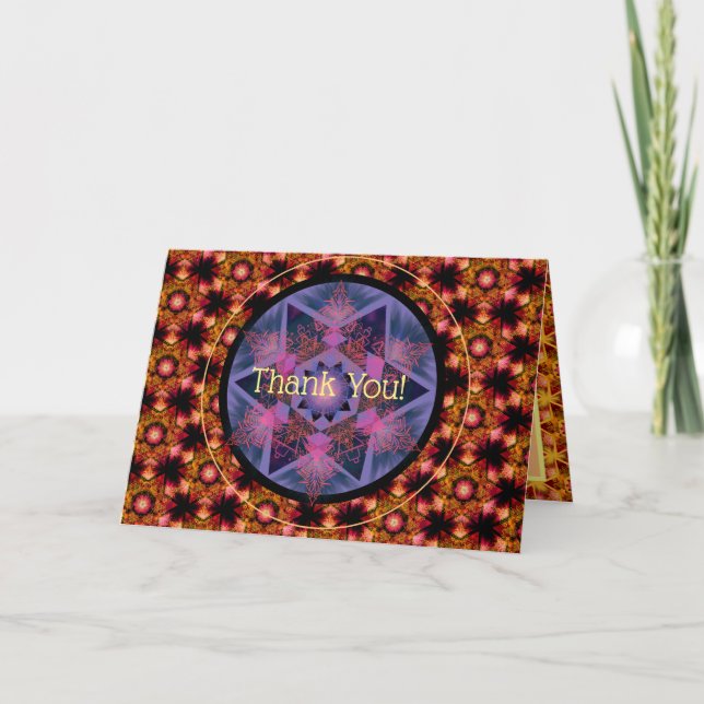 Merkabah Mandala Pattern Thank Yous You Card (Front)