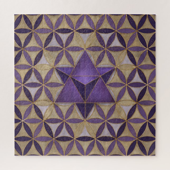Merkabah on Flower of life pattern Jigsaw Puzzle (Vertical)