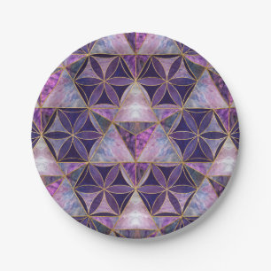 Merkabah on Flower of life pattern Paper Plates