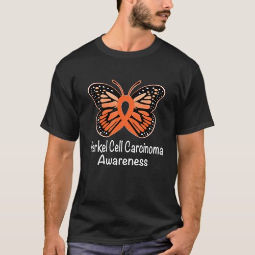 Merkel Cell Carcinoma Awareness Warrior Orange Rib T_Shirt