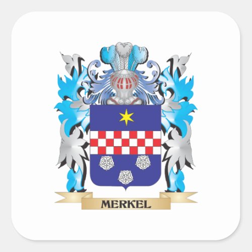 Merkel Coat of Arms _ Family Crest Square Sticker
