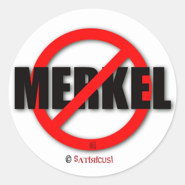 Merkel must go! classic round sticker (Front)