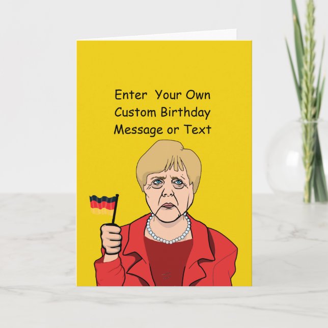 Merkel with German Flag - -  Card (Front)