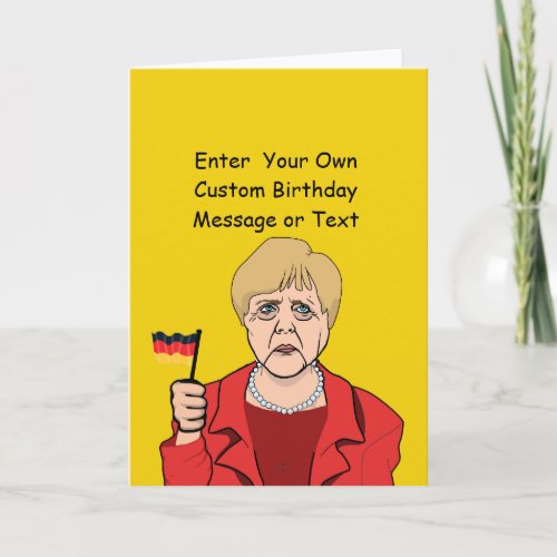 Merkel with German Flag _ _  Card