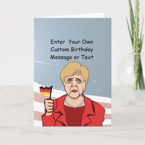 Merkel with German Flag _ _  Card