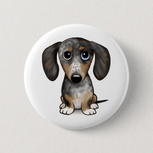 Merle Dapple Dachshund Cute Wiener Dog   Button