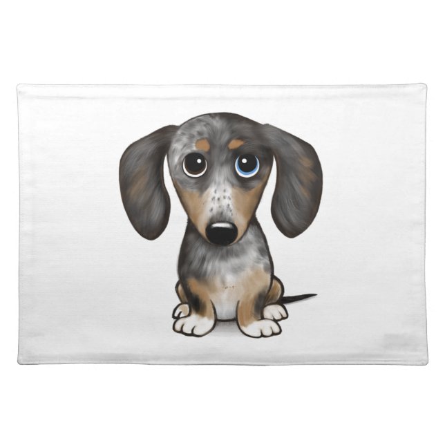 Merle Dapple Dachshund Cute Wiener Dog   Cloth Placemat (Front)