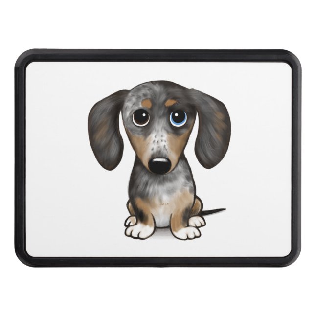 Merle Dapple Dachshund Cute Wiener Dog   Hitch Cover (Front)