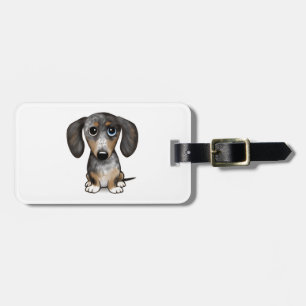 Merle Dapple Dachshund Cute Wiener Dog Luggage Tag
