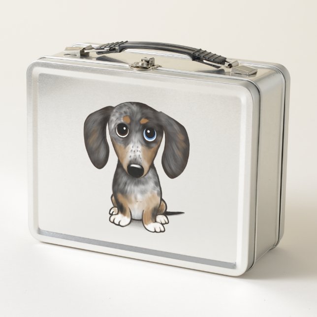 Merle Dapple Dachshund Cute Wiener Dog   Metal Lunch Box (Front)