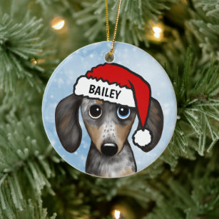 E&S Imports Red Dachshund Ornament - E&S Pets - DIY Personalizable - Dog  Gifts - Ceramic Round Ornament Glazed Finish - X-mas Decoration - Christmas