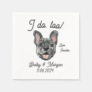 Merle French Bulldog Wedding Cocktail Napkin