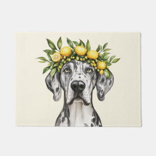 Merle Great Dane Dog Lemon Crown Doormat