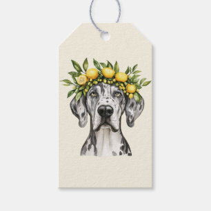 Merle Great Dane Dog Lemon Crown Gift Tags