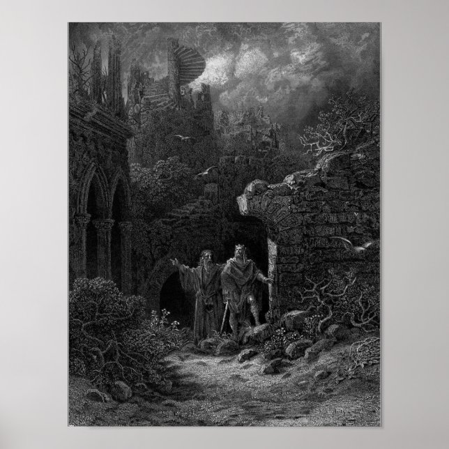 Merlin advising King Arthur Poster (Front)