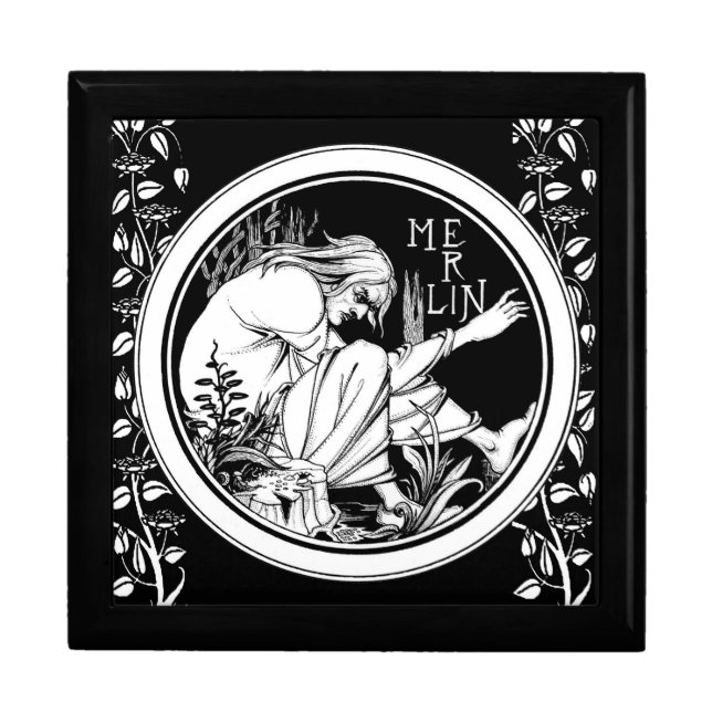Merlin Art Nouveau fantasy Jewelry Box (Front)
