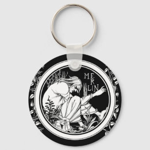 Merlin Art Nouveau fantasy Keychain