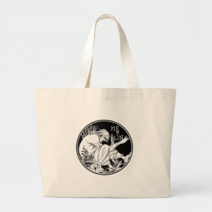 Merlin Art Nouveau fantasy Large Tote Bag