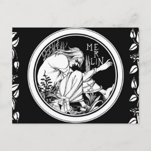 Merlin Art Nouveau fantasy Postcard