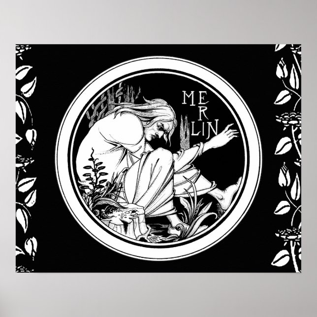 Merlin Art Nouveau fantasy Poster (Front)