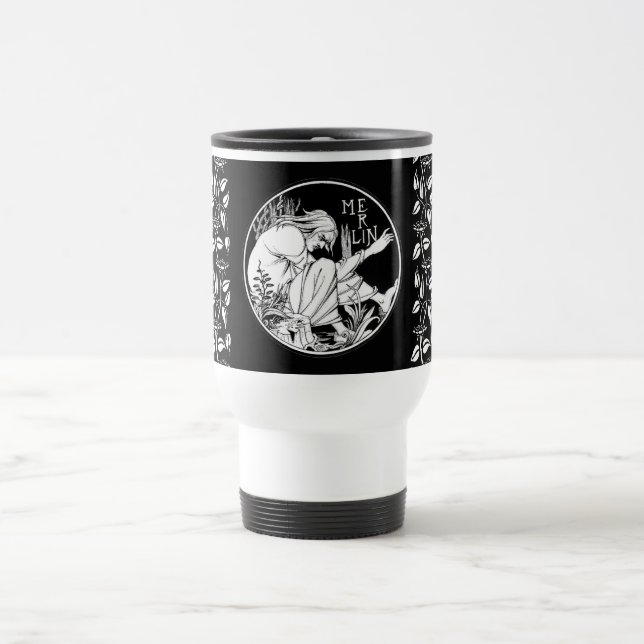 Merlin Art Nouveau fantasy Travel Mug (Center)