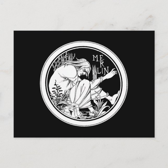 "Merlin" by Aubrey Beardsley, 1893 Postcard (Front)