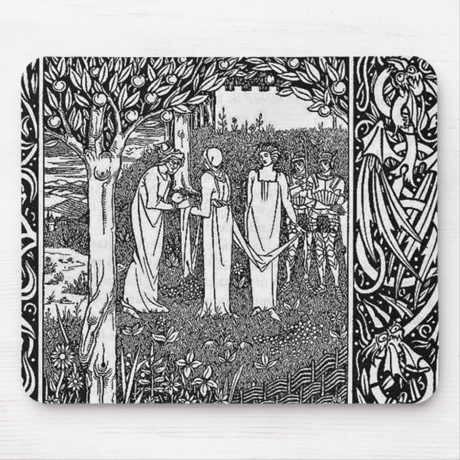 Merlin, by Aubrey Beardsley - HD Mouse Pad (Front)