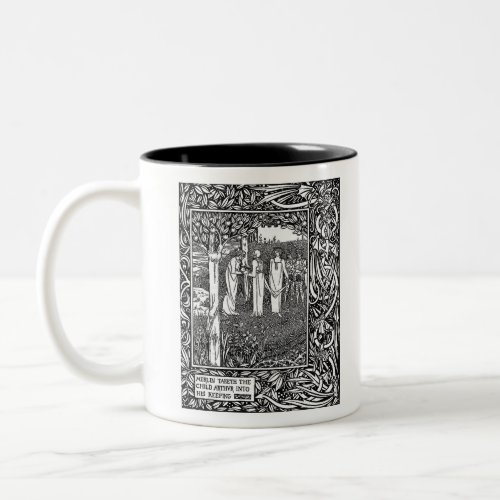 Merlin by Aubrey Beardsley _ HD Two_Tone Coffee Mug