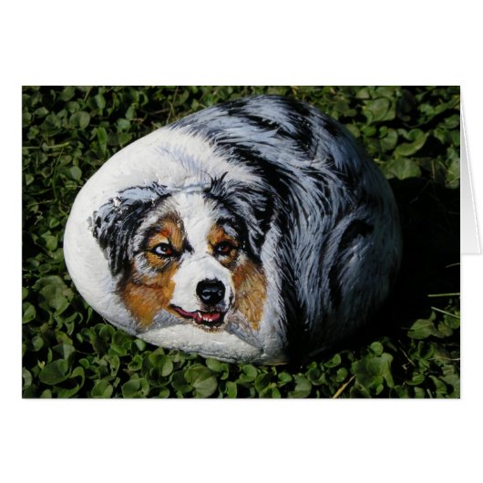 "Merlin" dog rock card (Front Horizontal)