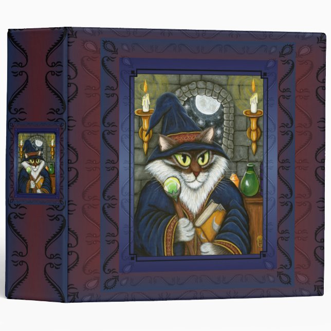 Merlin Magician Wizard Cat Magic Sorcerer 2 Binder (Front/Spine)